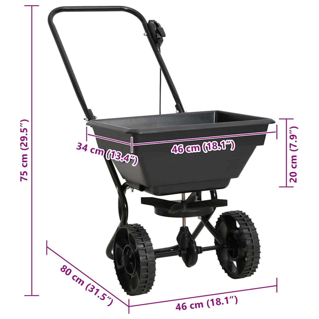 Handstreuwagen Salzstreuer Pvc Und Stahl 80X46X75 Cm 15 L Creme