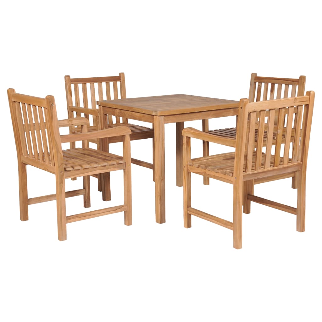 3-Teiliges Garten-Ess-Set 80 X 80 Cm Massivholz Teak
