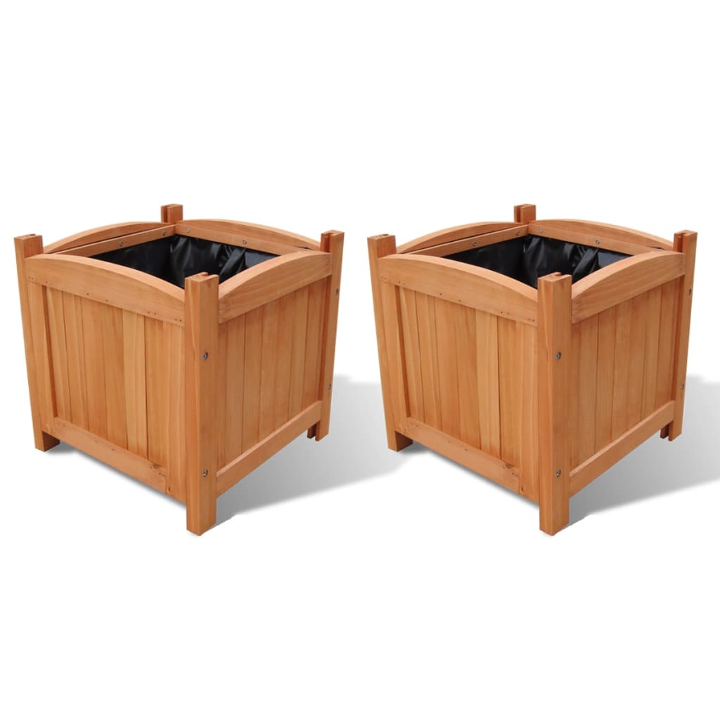 Garten-Hochbeete 2 Stk. 30X30X30 Cm Massivholz Tanne
