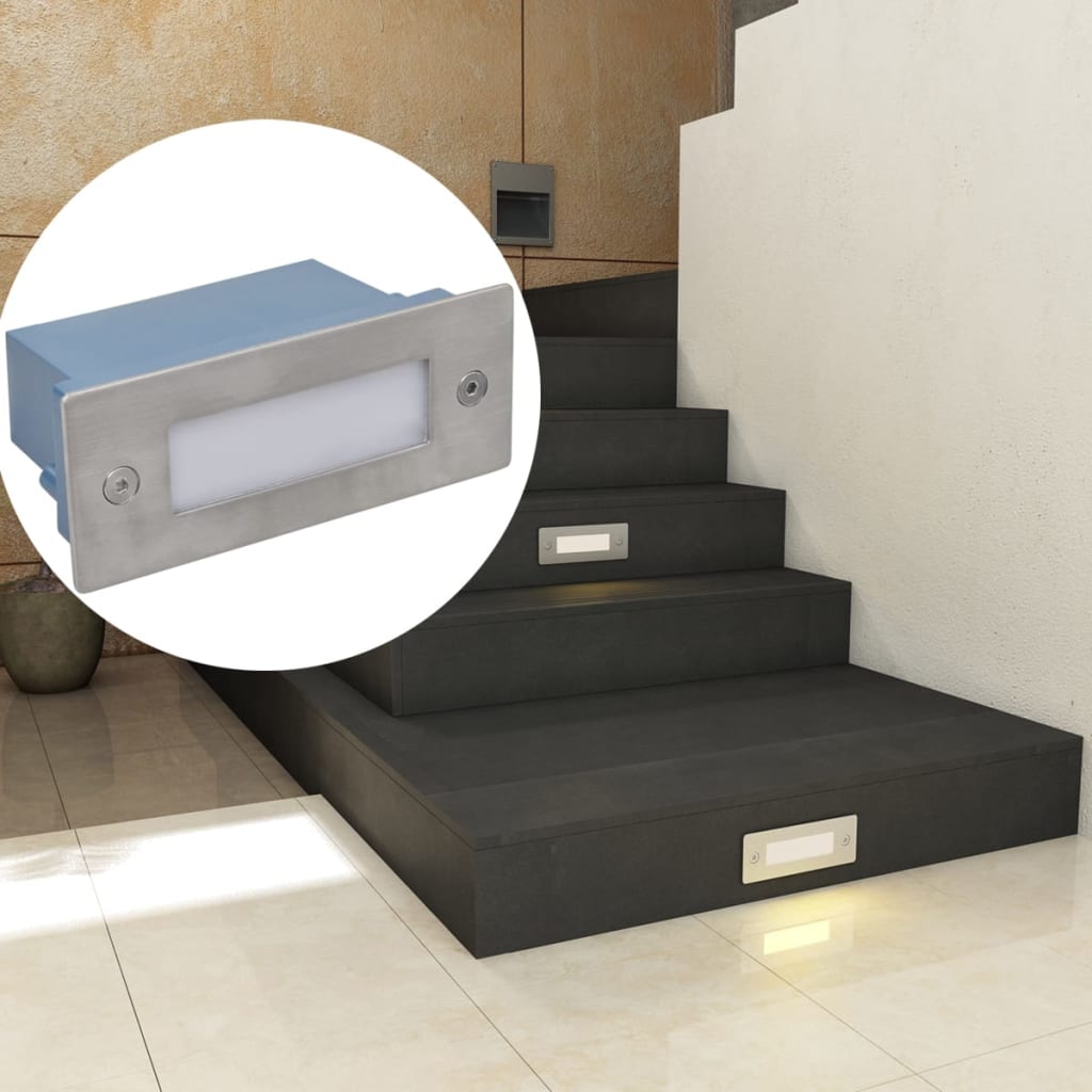 Led-Wandeinbauleuchten Für Treppen 12 Stk. 44X111X56 Mm Grau Sonoma