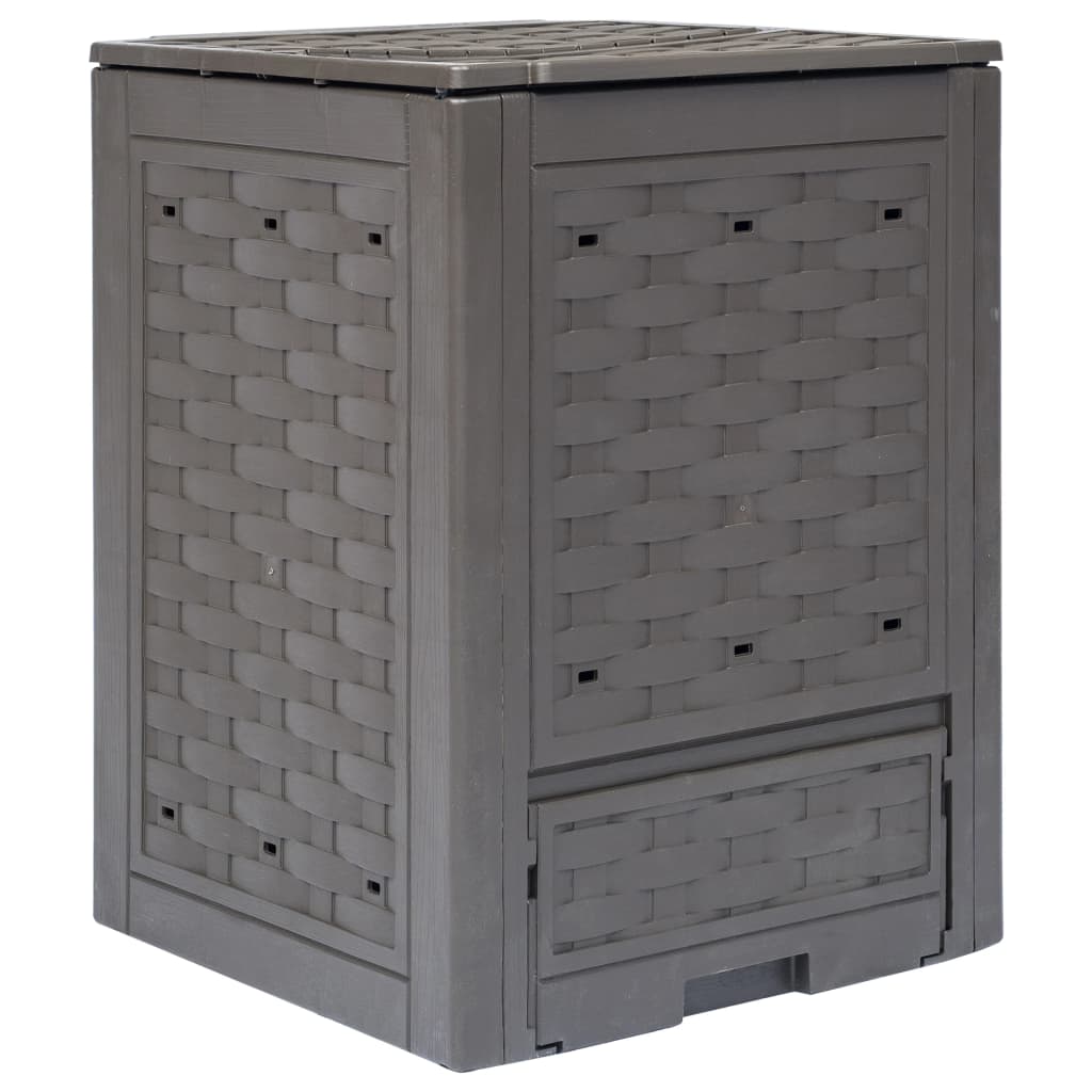 Gartenkomposter 2 Stk. Braun 60X60X83Cm Kunststoff Rattan