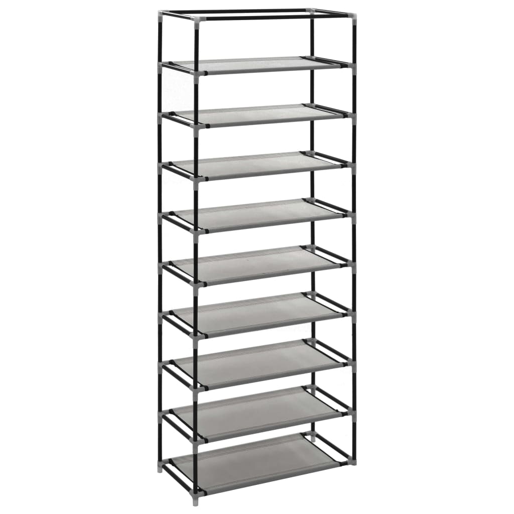 Schuhschrank Mit Abdeckung 57 X 29 X 162 Cm Stoff Grau