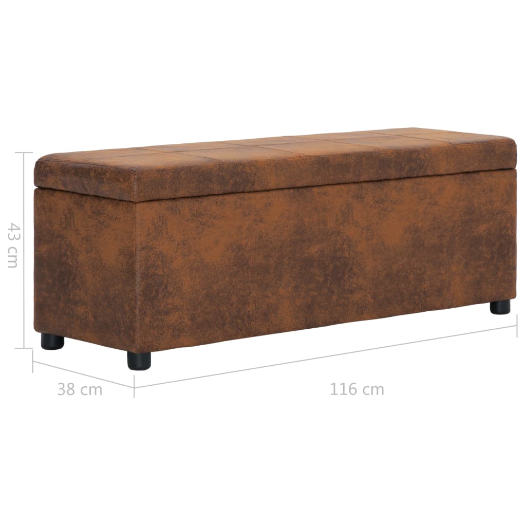 Bank Mit Staufach Wildleder-Optik