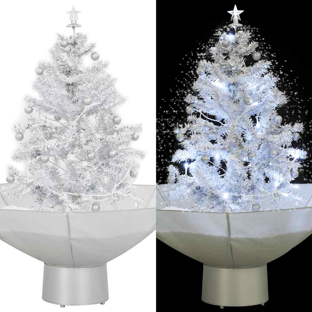 Schneiender Weihnachtsbaum Mit Schirmfuß 140 Cm Weiß
