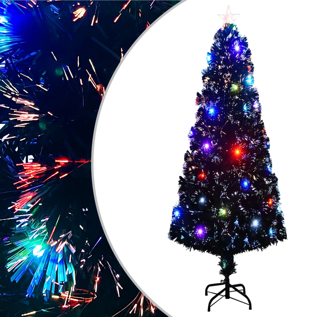 Vorbeleuchteter Weihnachtsbaum Mit Ständer Und Led 120 Cm Glasfaser Grün