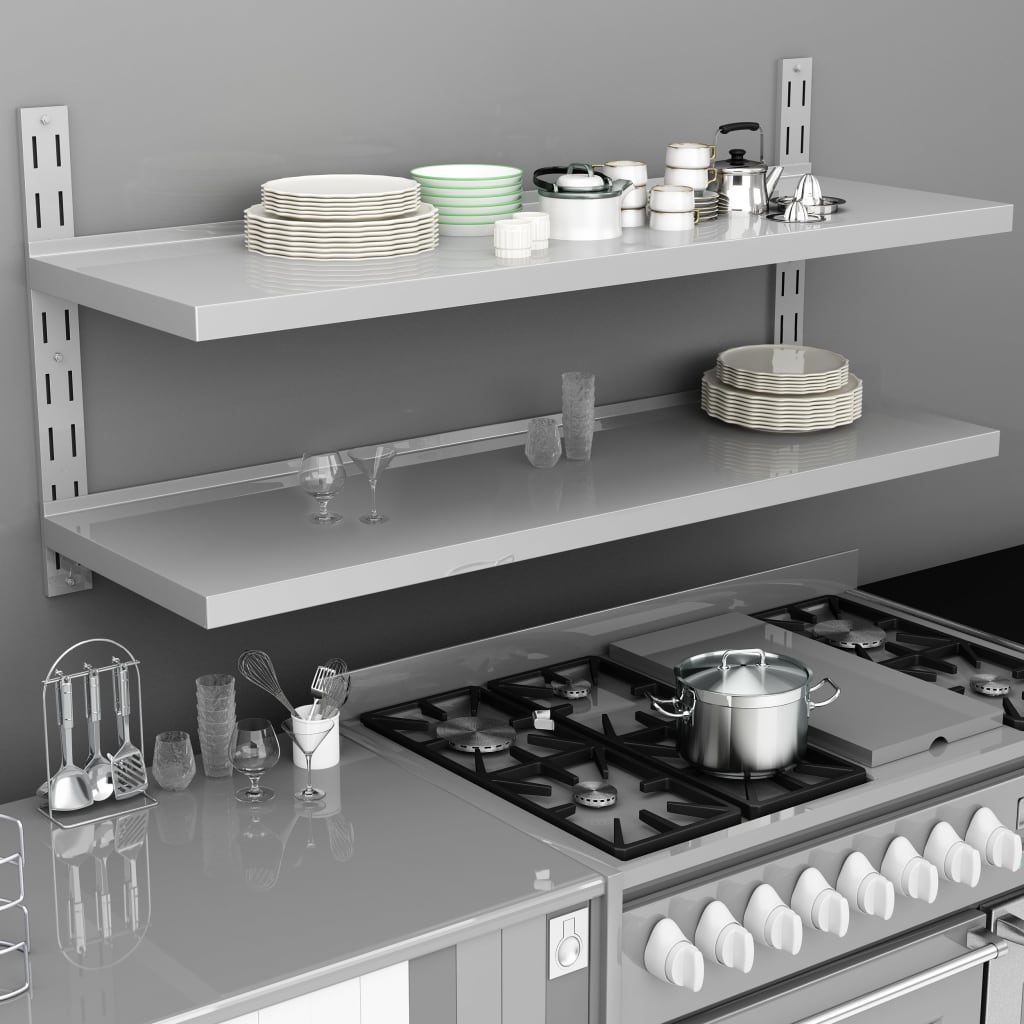 Schweberegale Mit 2 Böden 2 Stk. Edelstahl