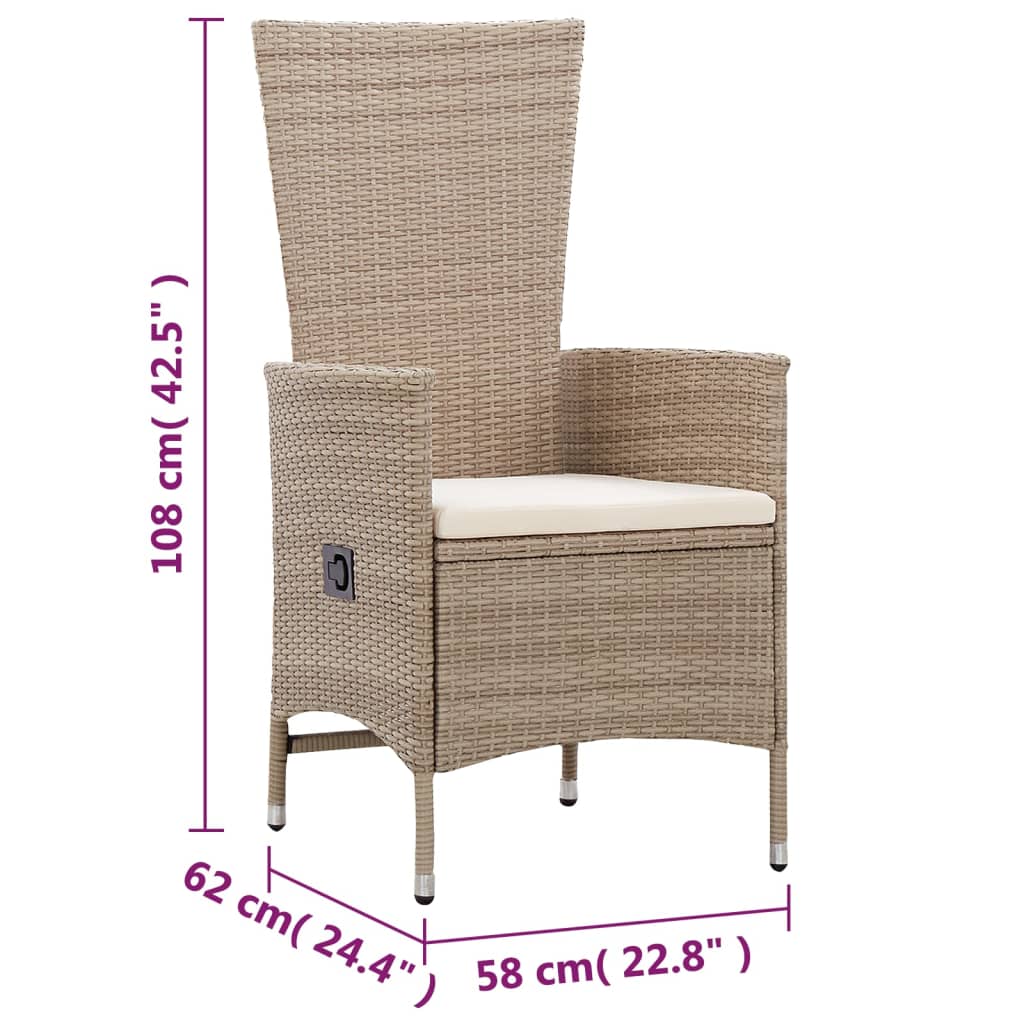 Gartenstühle 2 Stk. Mit Auflagen Poly Rattan