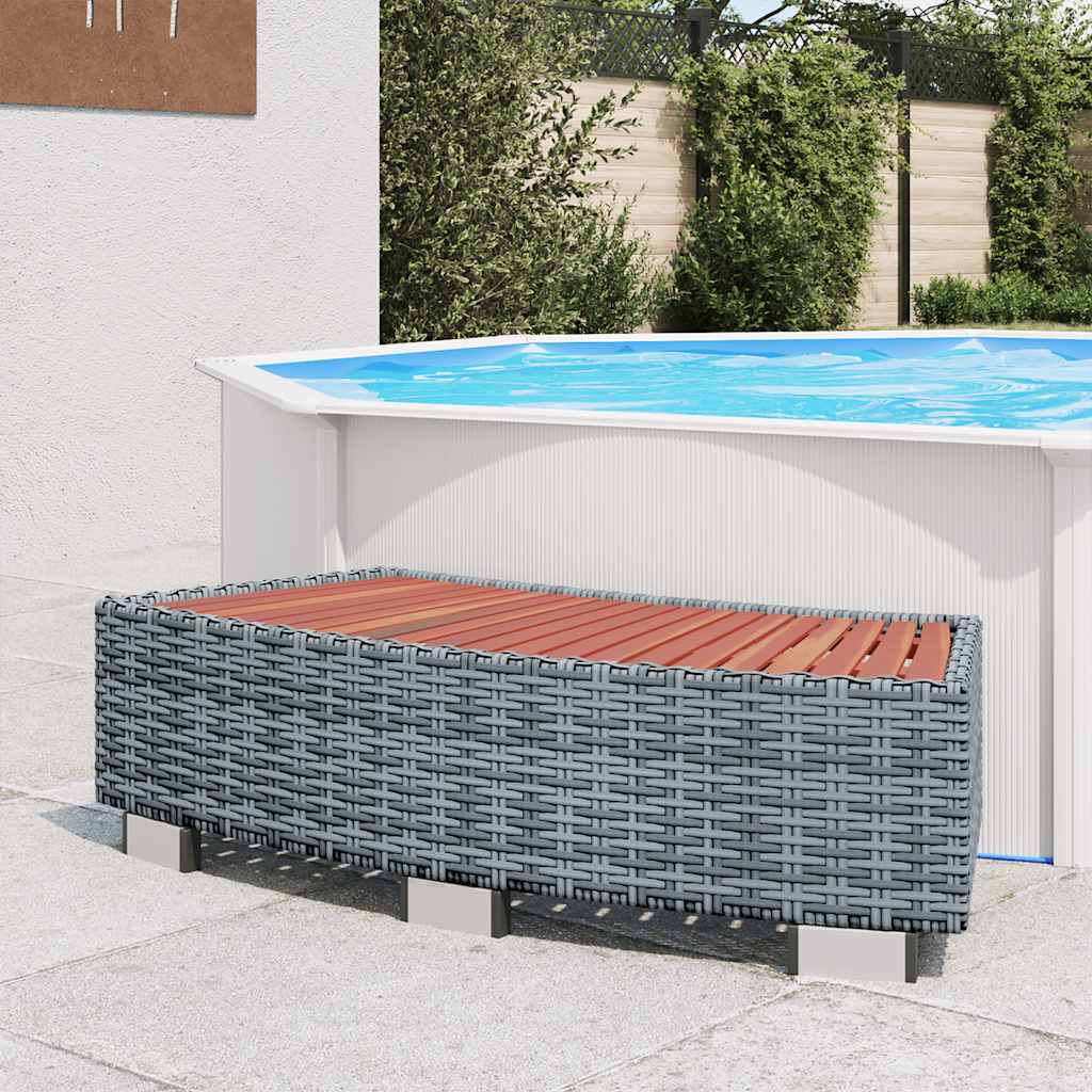 Spa-Einstiegsstufe Poly Rattan 92×45×25 Cm
