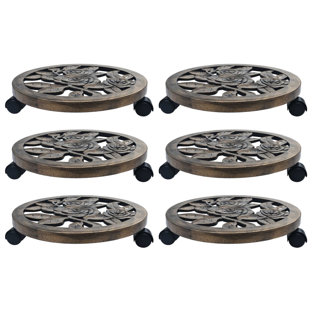 Pflanzenroller 6 Stk. Bronze Kunststoff