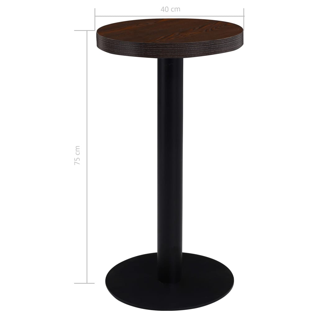 Bistrotisch Dunkelbraun 40 Cm Mdf