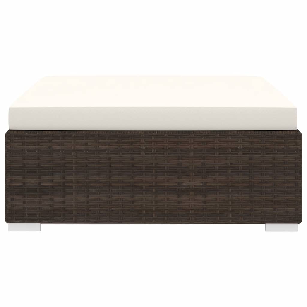 Modular-Fußhocker Mit Kissen Poly Rattan