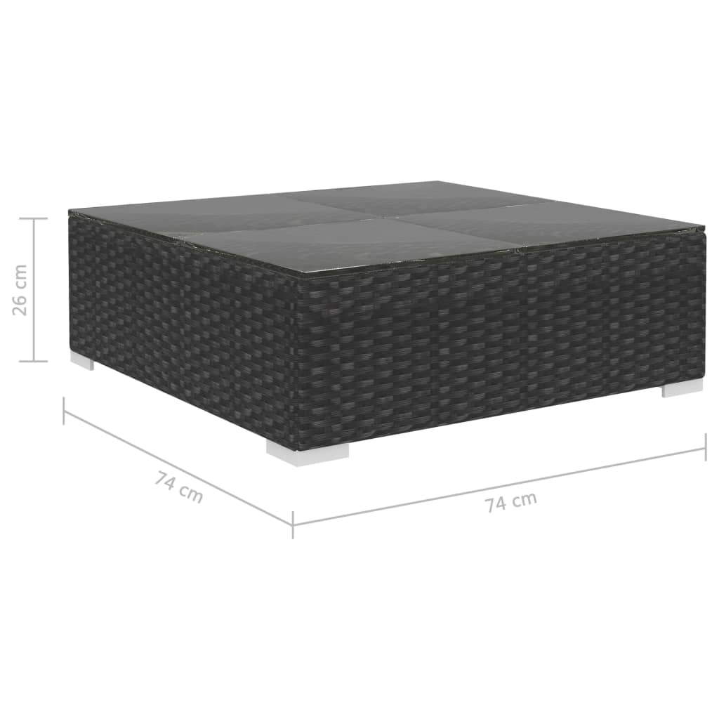 8-Tlg. Garten-Lounge-Set Mit Auflagen Poly Rattan Schwarz