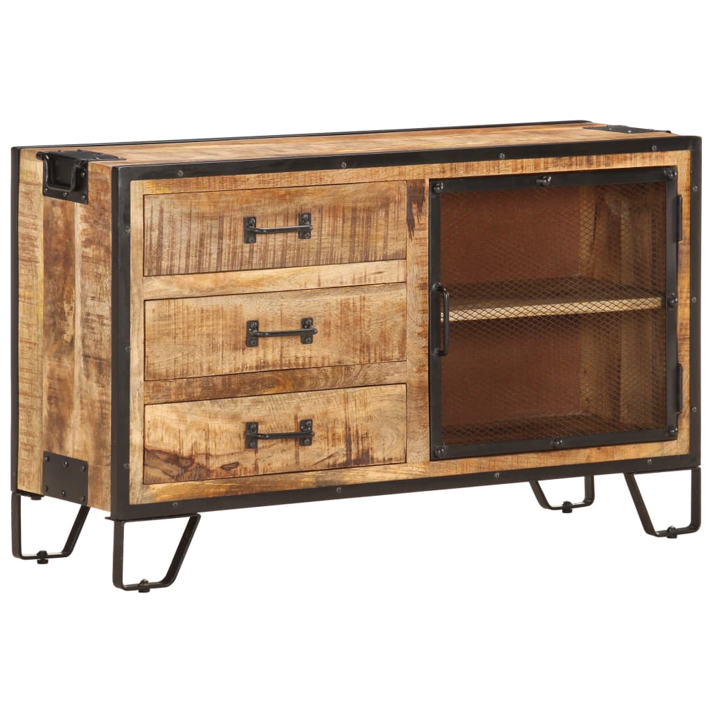 Sideboard 100×31×60 Cm Raues Mango-Massivholz