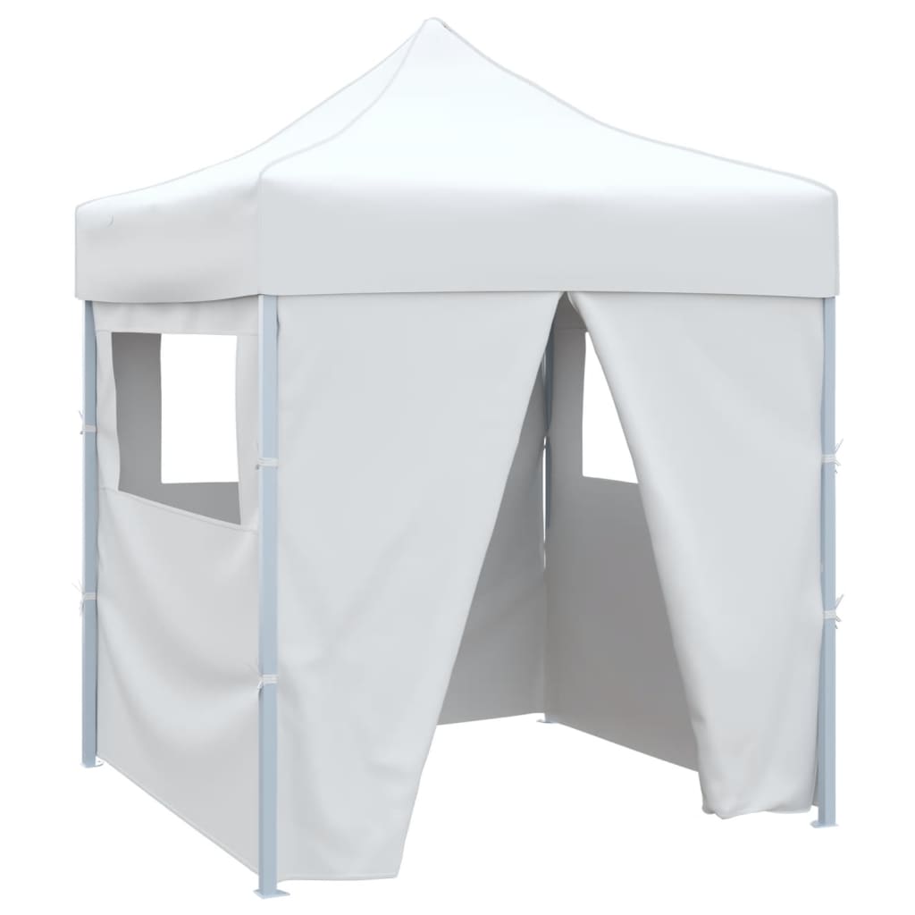 Profi-Partyzelt Faltbar 2×2 M Stahl Weiß