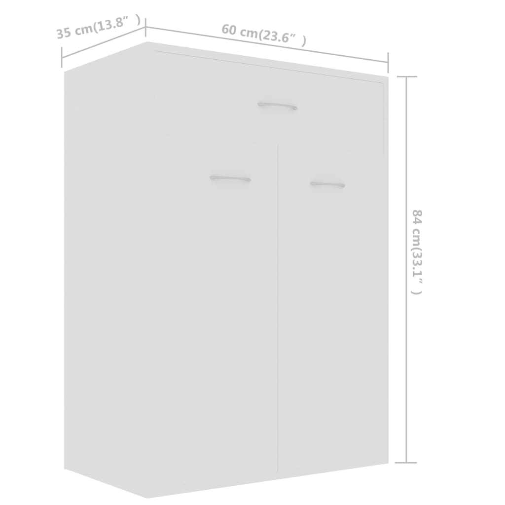 Schuhschrank 60×35×84 Cm Holzwerkstoff Weiß