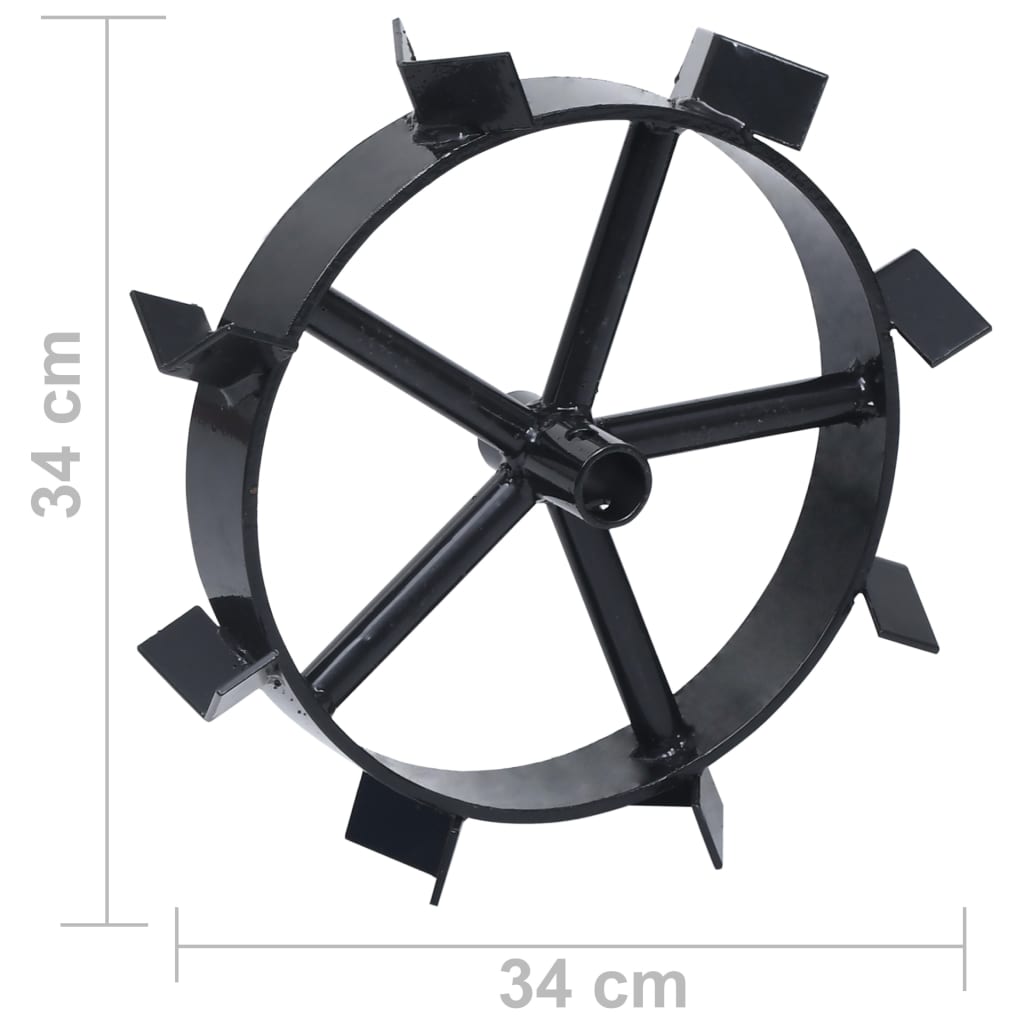 Metallräder Für 6,5 Ps Benzin-Gartenfräse 2 Stk. Braun
