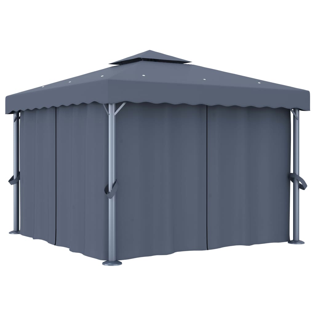 Pavillon Mit Vorhang Creme Aluminium