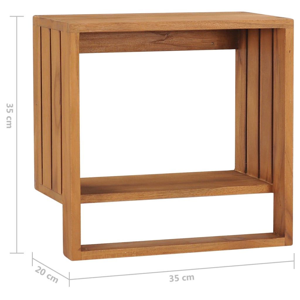 Handtuchregal Zur Wandmontage 35×20×35 Cm Teak Massivholz Räuchereiche