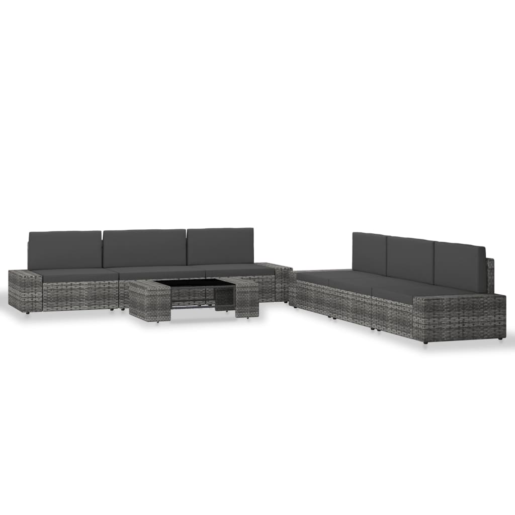 7-Tlg. Garten-Lounge-Set Poly Rattan