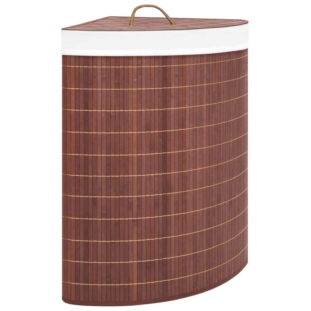 Eck-Wäschekorb Bambus 60 L