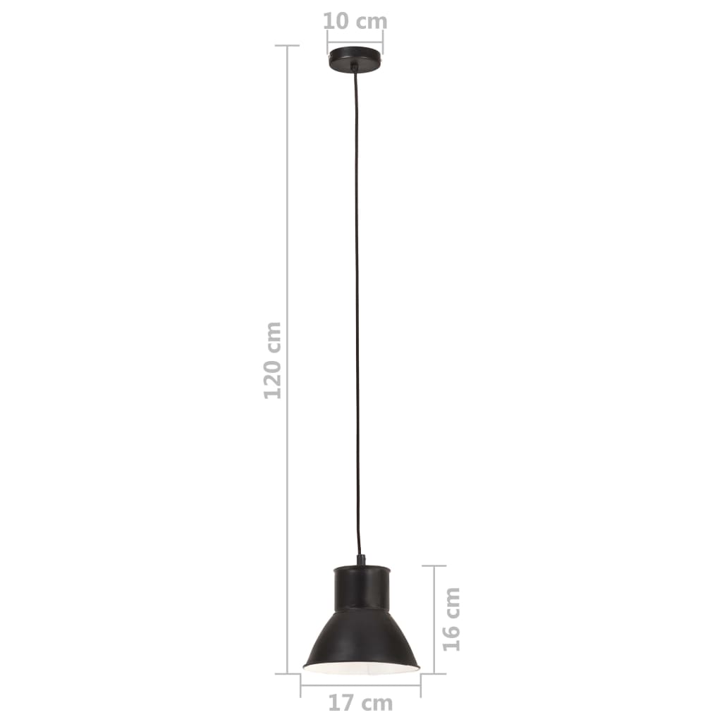 Hängelampe 25 W Rund 17 Cm E27 Schwarz