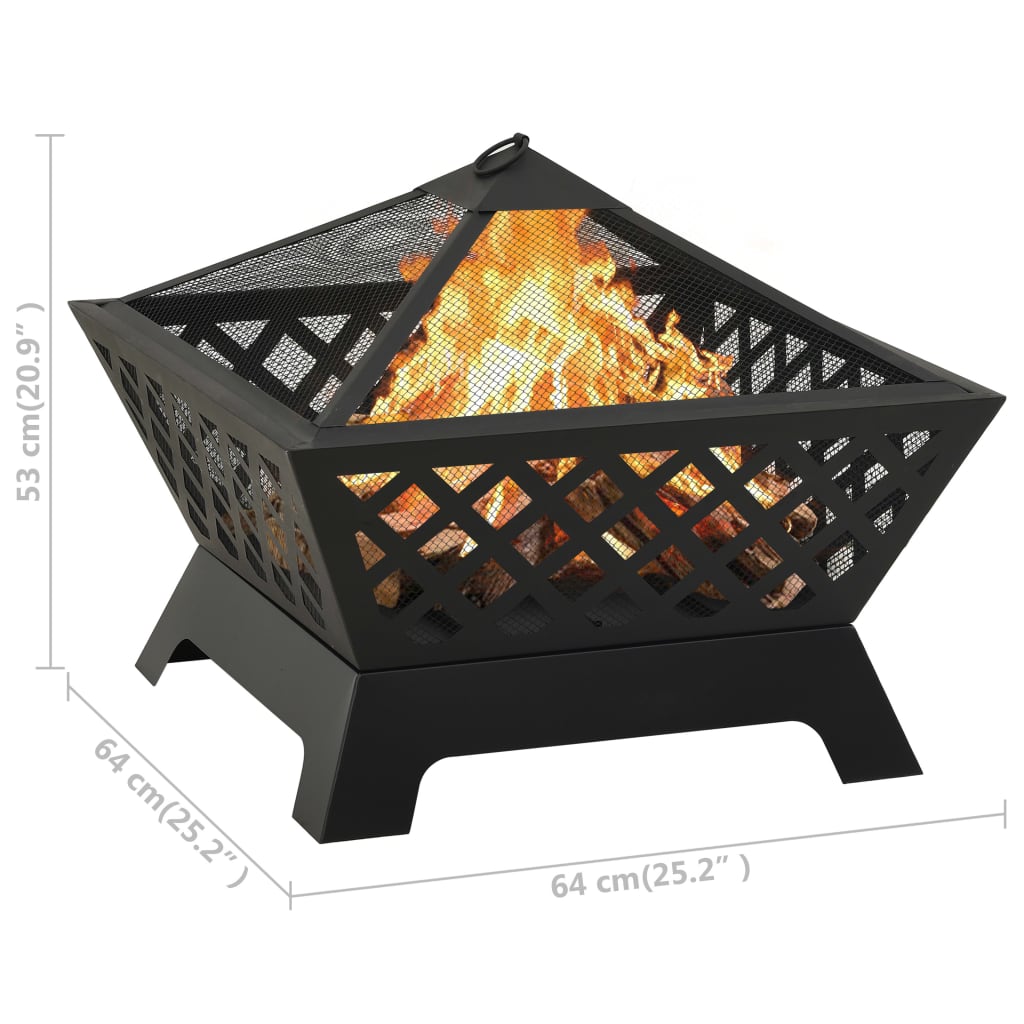 Feuerstelle Mit Schürhaken 64 Cm Xxl Stahl