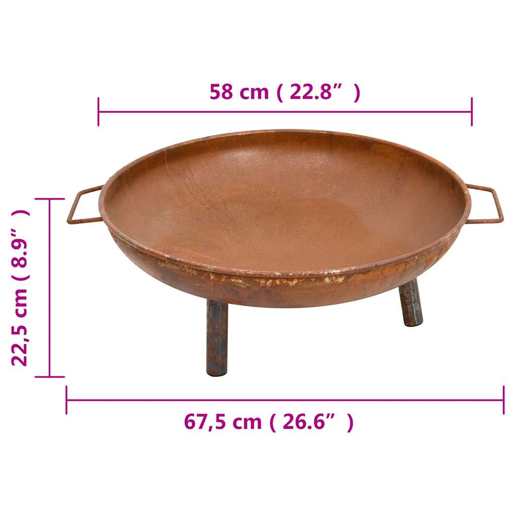 Feuerschale 67,5X58X22,5 Cm Stahl