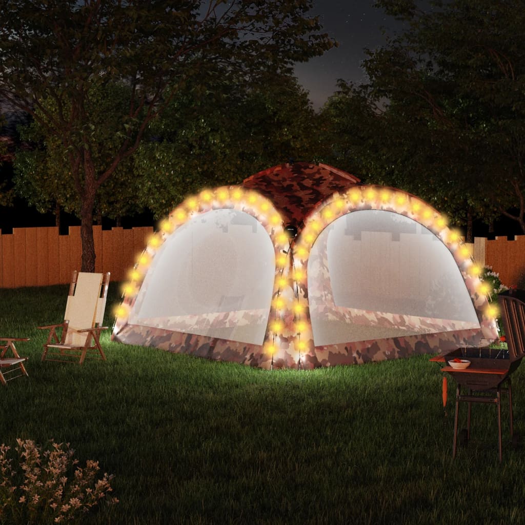 Partyzelt Mit Led Und 4 Seitenwänden 3,6X3,6X2,3 M