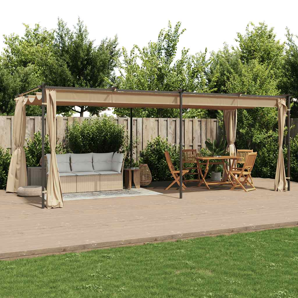 Pavillon Mit Vorhängen Stahl