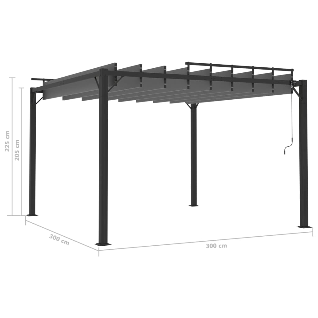 Pergola Mit Lamellendach Stoff Und Aluminium Anthrazit