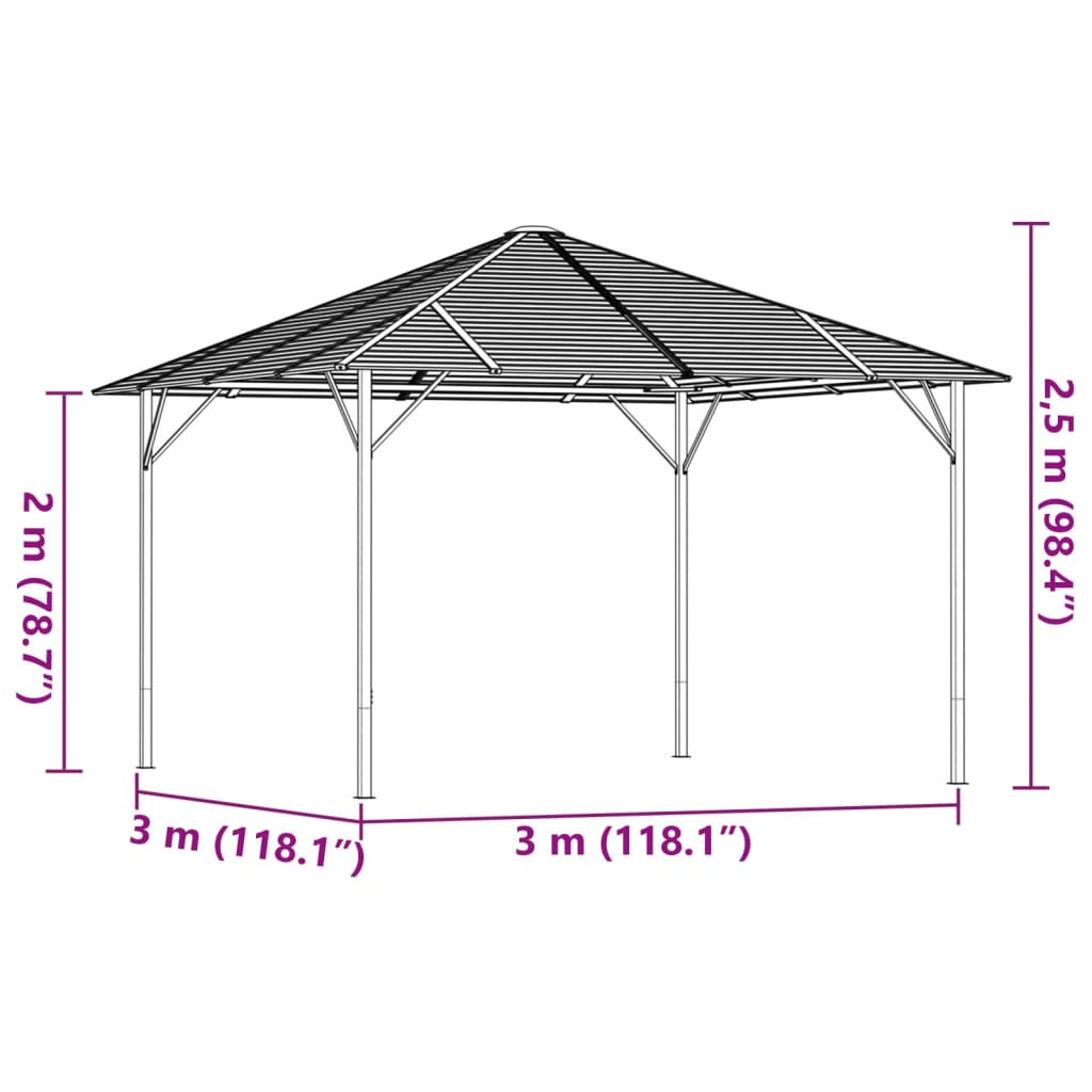 Pavillon Mit Dach Anthrazit