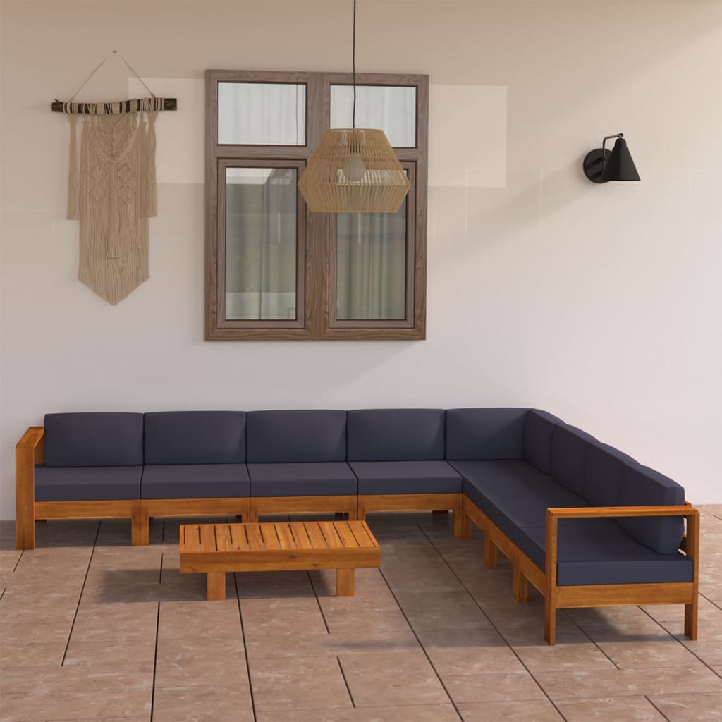 -Gartensofa Mit Weißen Auflagen Massivholz Akazie