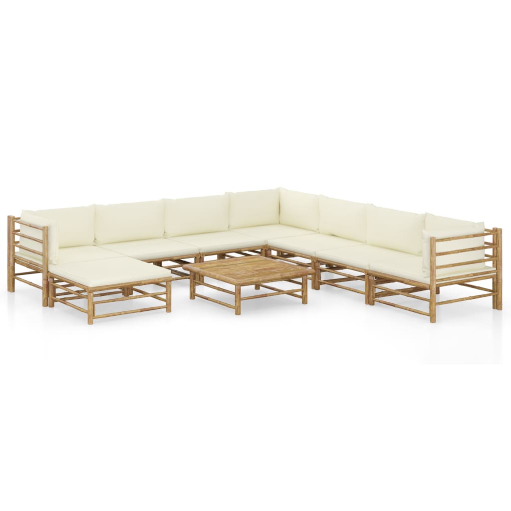 7-Tlg. Garten-Lounge-Set Mit En Kissen Bambus