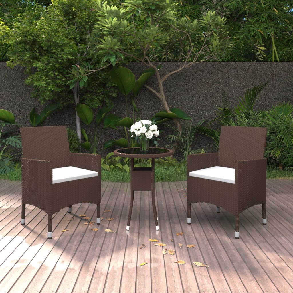 3-Tlg. Garten-Essgruppe Poly Rattan