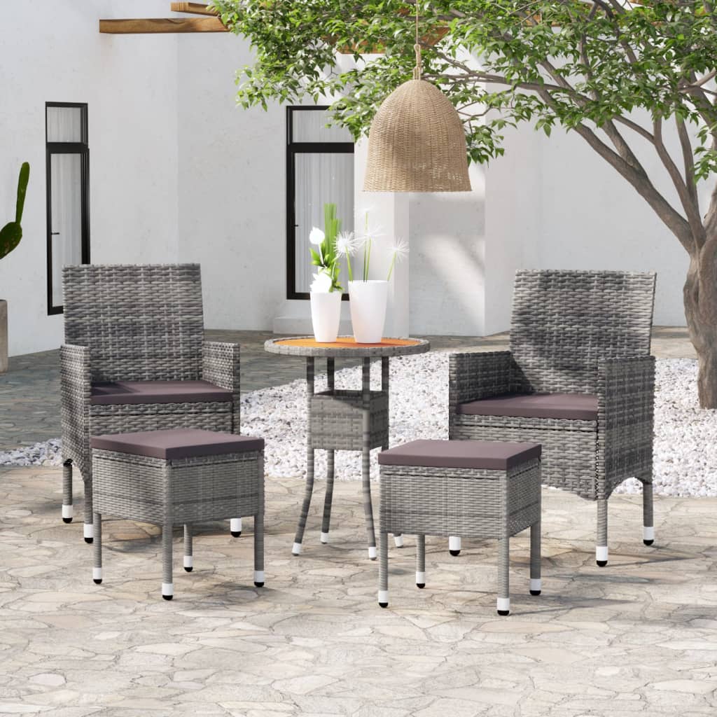 5-Tlg. Garten-Lounge-Set Poly Rattan