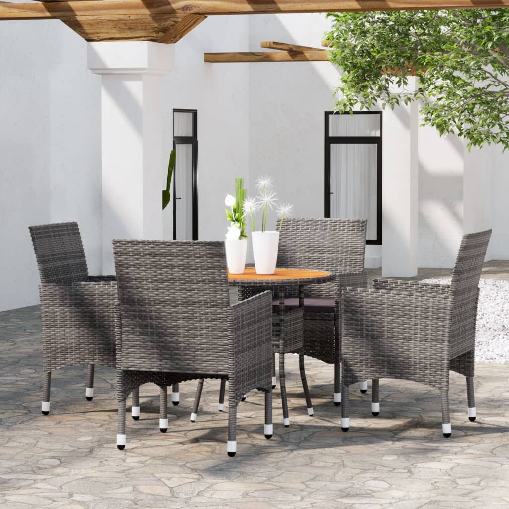 5-Tlg. Garten-Essgruppe Poly Rattan
