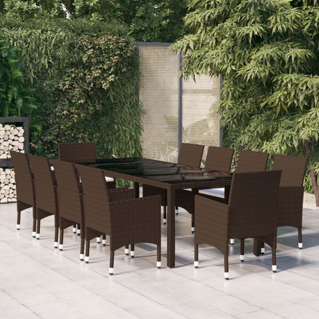 11-Tlg. Garten-Essgruppe Poly Rattan