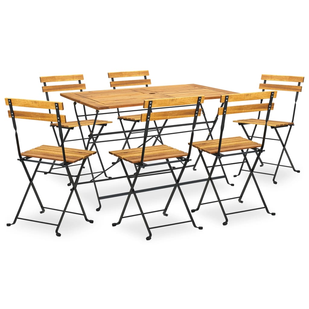 5-Tlg. Garten-Essgruppe Klappbar Akazie Massivholz