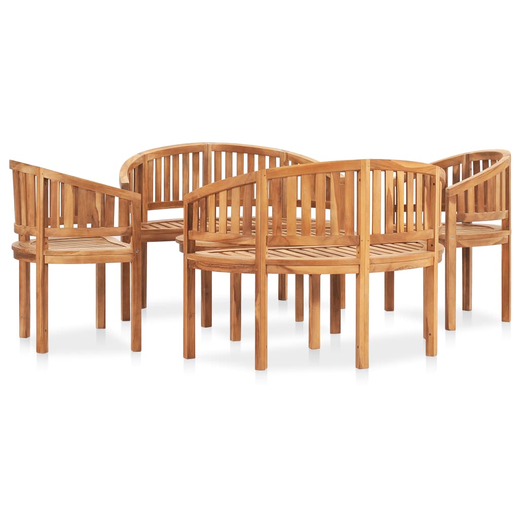 4-Tlg. Garten-Lounge-Set Massivholz Teak