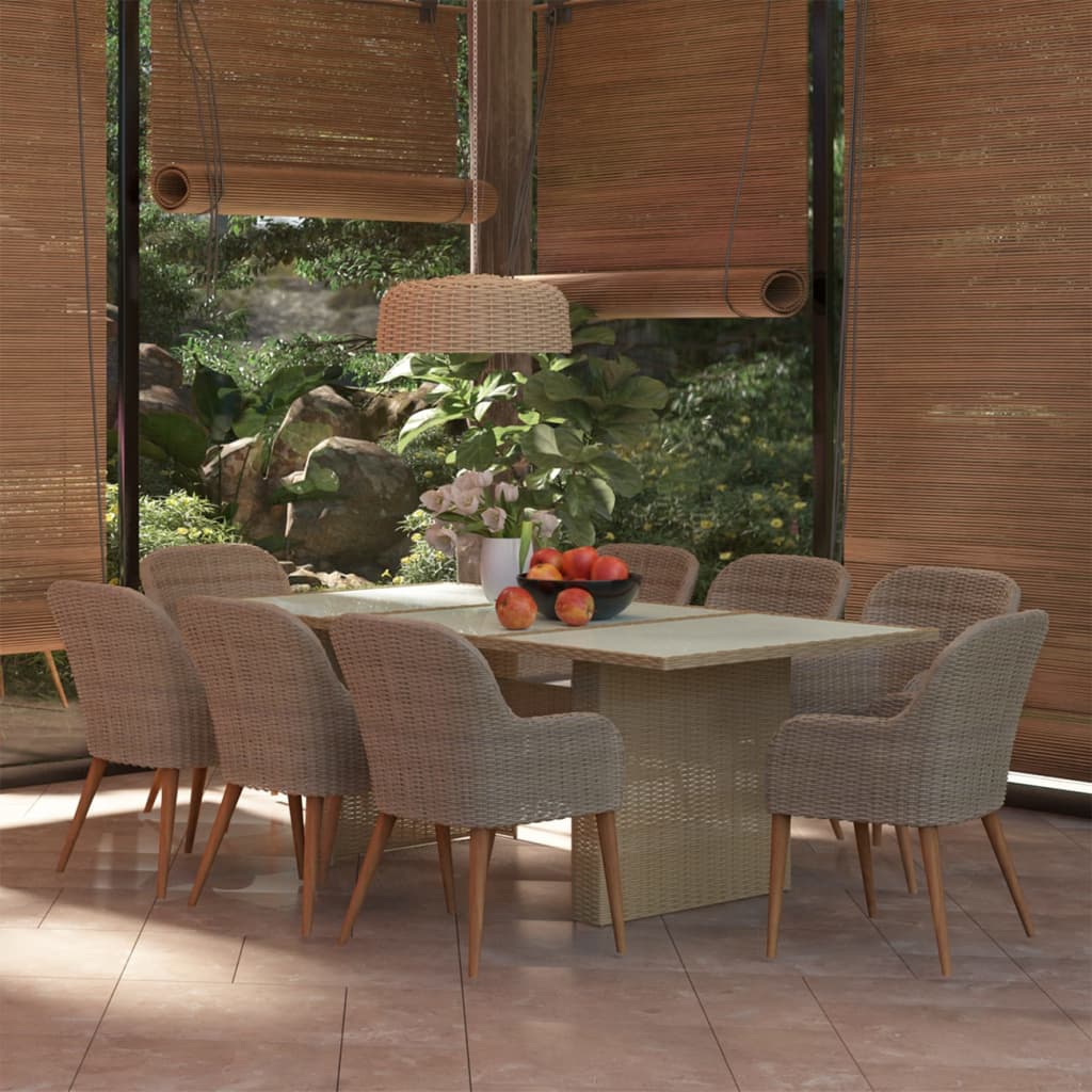 7-Tlg. Garten-Essgruppe Poly Rattan
