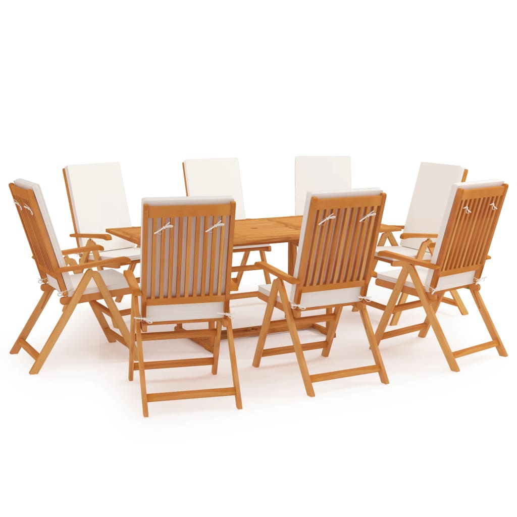 7-Tlg. Garten-Essgruppe Mit Kissen Massivholz Teak