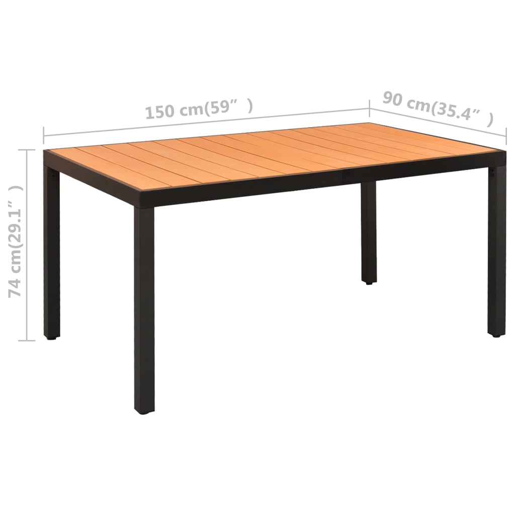 5-Tlg. Garten-Essgruppe Schwarz Und Braun Beige