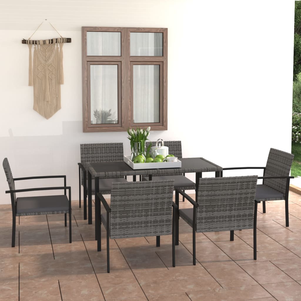 5-Tlg. Garten-Essgruppe Poly Rattan