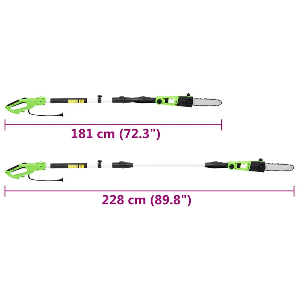 Elektrische Kettensäge Mit Teleskopstange 25 Cm 710 W Weiß
