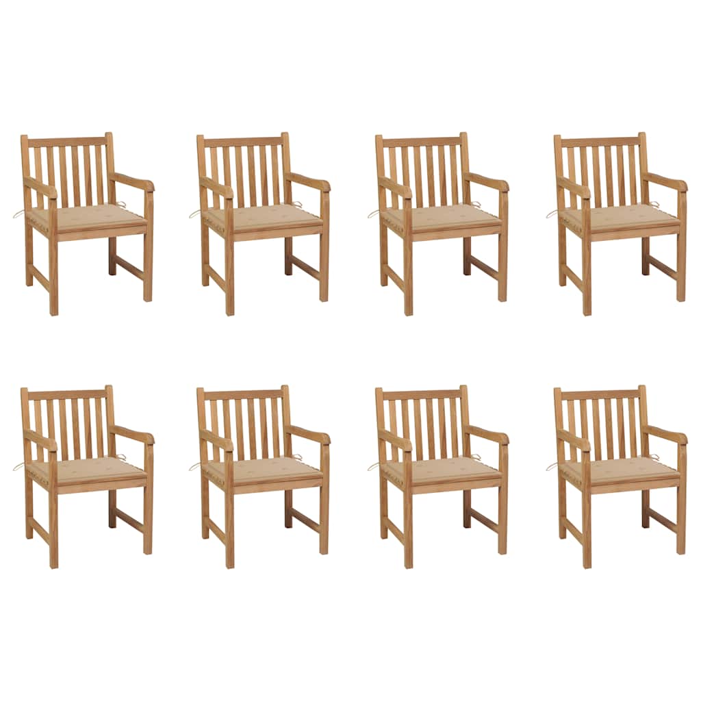 Gartenstühle 6 Stk. Mit En Kissen Massivholz Teak