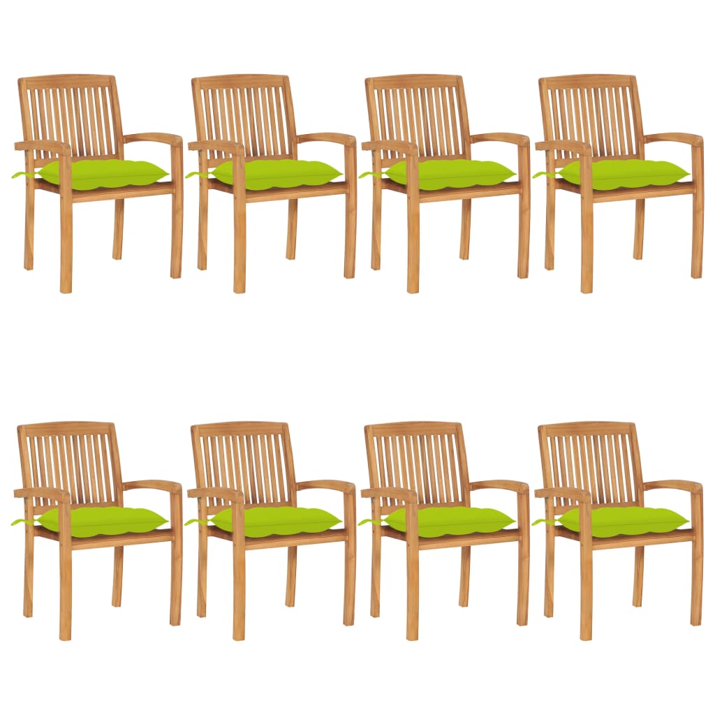 Gartenstühle 2 Stk. Mit Kissen Massivholz Teak