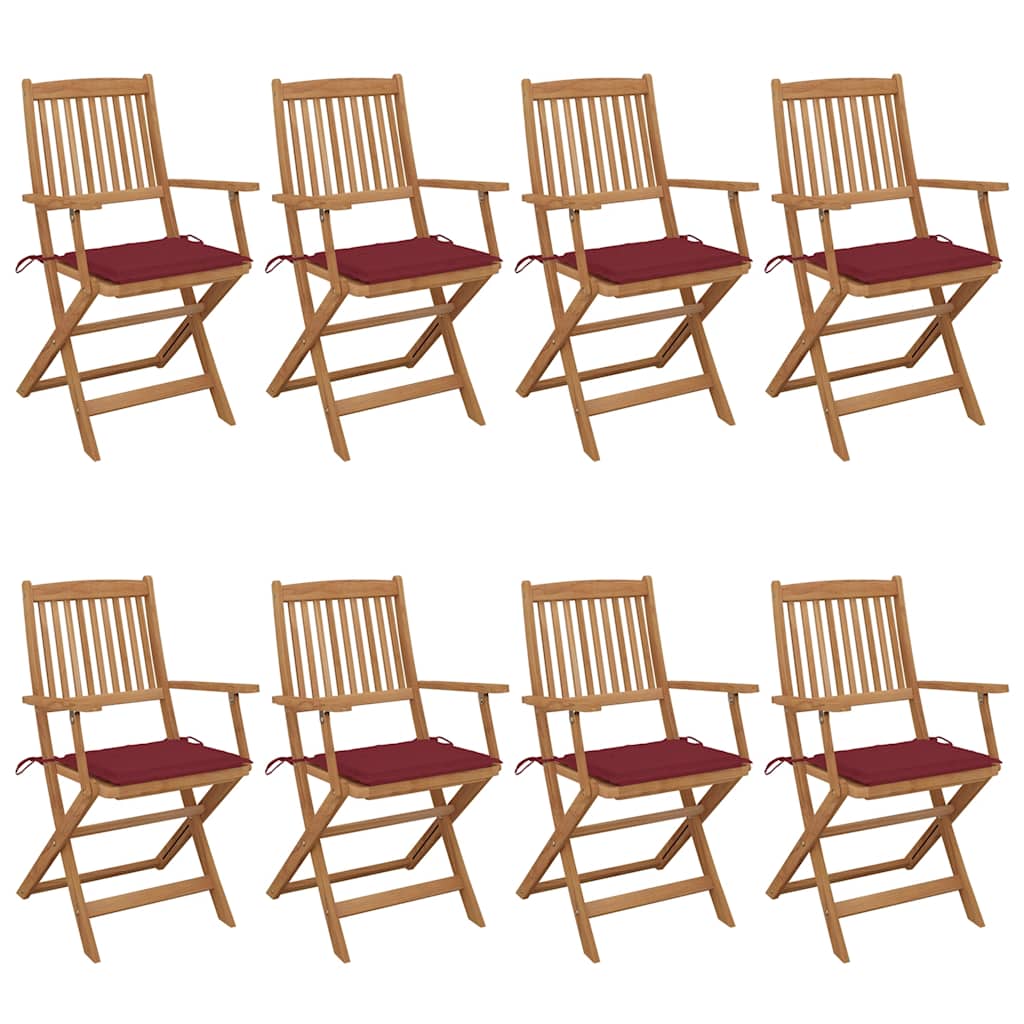 Klappbare Gartenstühle 6 Stk. Mit Kissen Massivholz Akazie