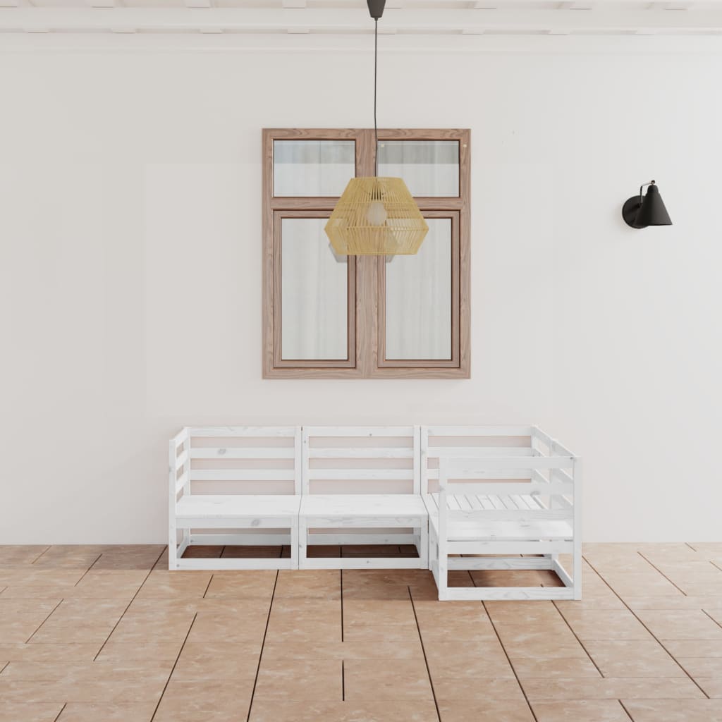 4-Tlg. Garten-Lounge-Set Mit Kissen Massivholz Kiefer