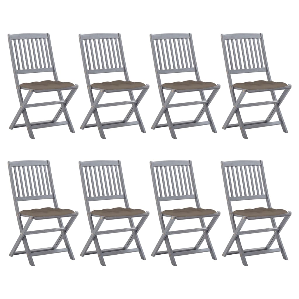 Klappbare Gartenstühle 4 Stk. Mit Kissen Massivholz Akazie