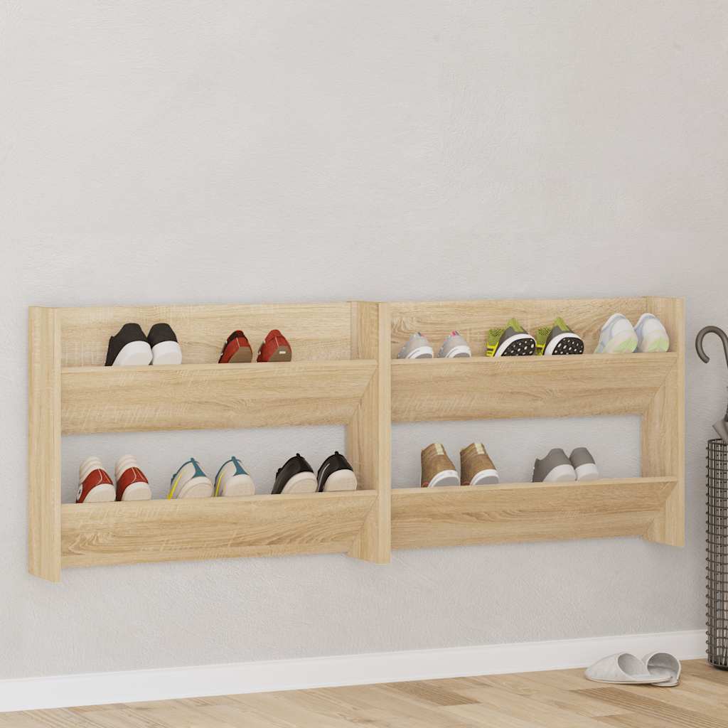 Wand-Schuhschrank Sonoma-Eiche Holzwerkstoff Sonoma Eiche